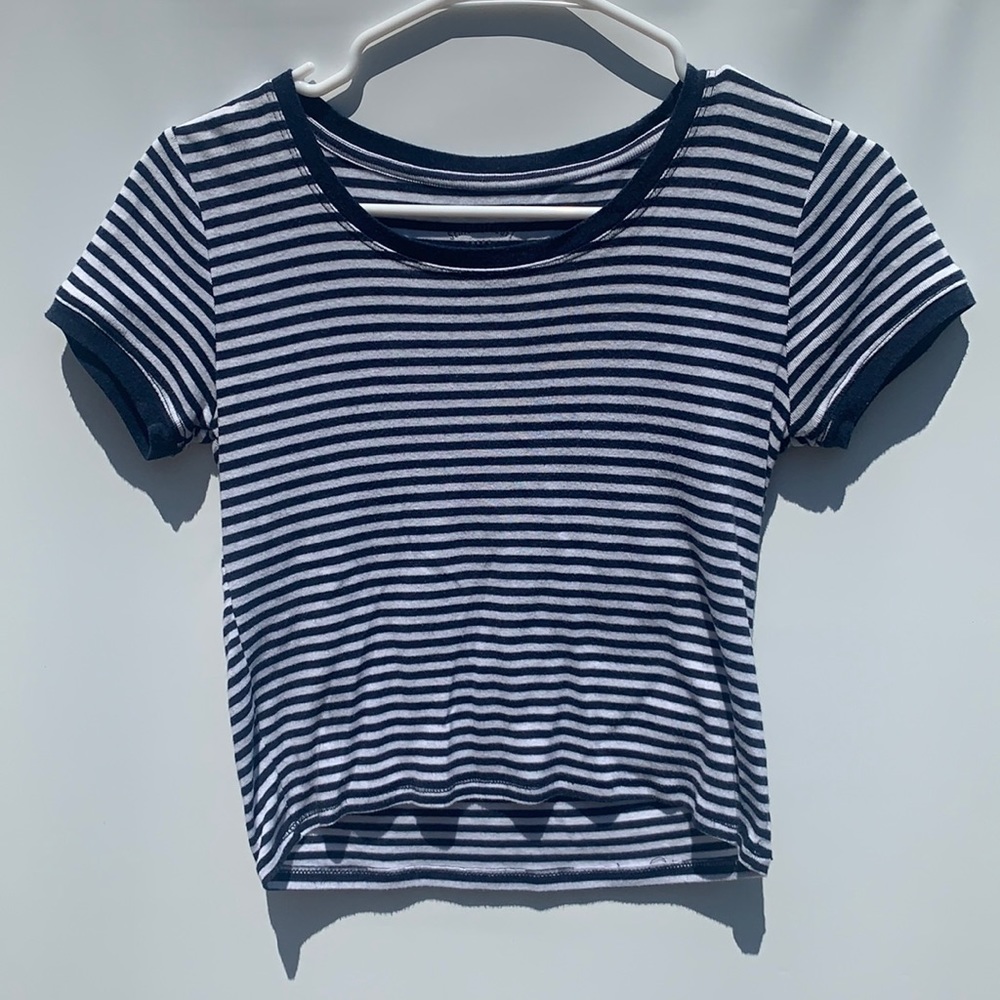 Navy Blue and White Stripped T-Shirt